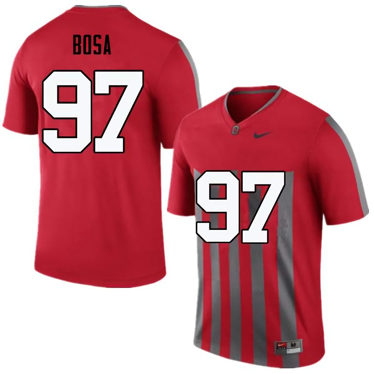 Joey Bosa Ohio State Buckeyes Men's NCAA #97 Nike Throwback Red College Stitched Football Jersey GHF3756PL